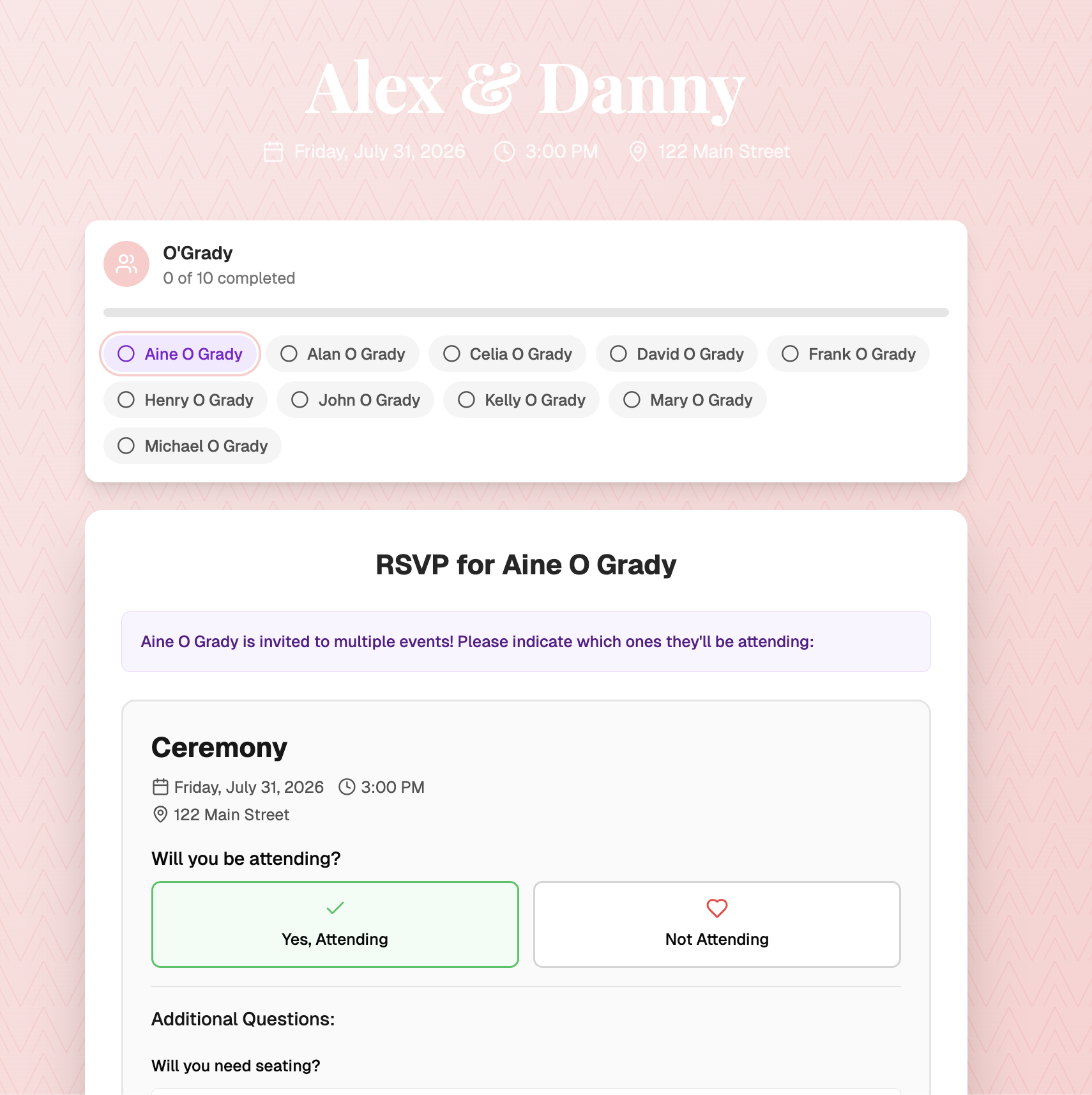 RSVP for the whole family